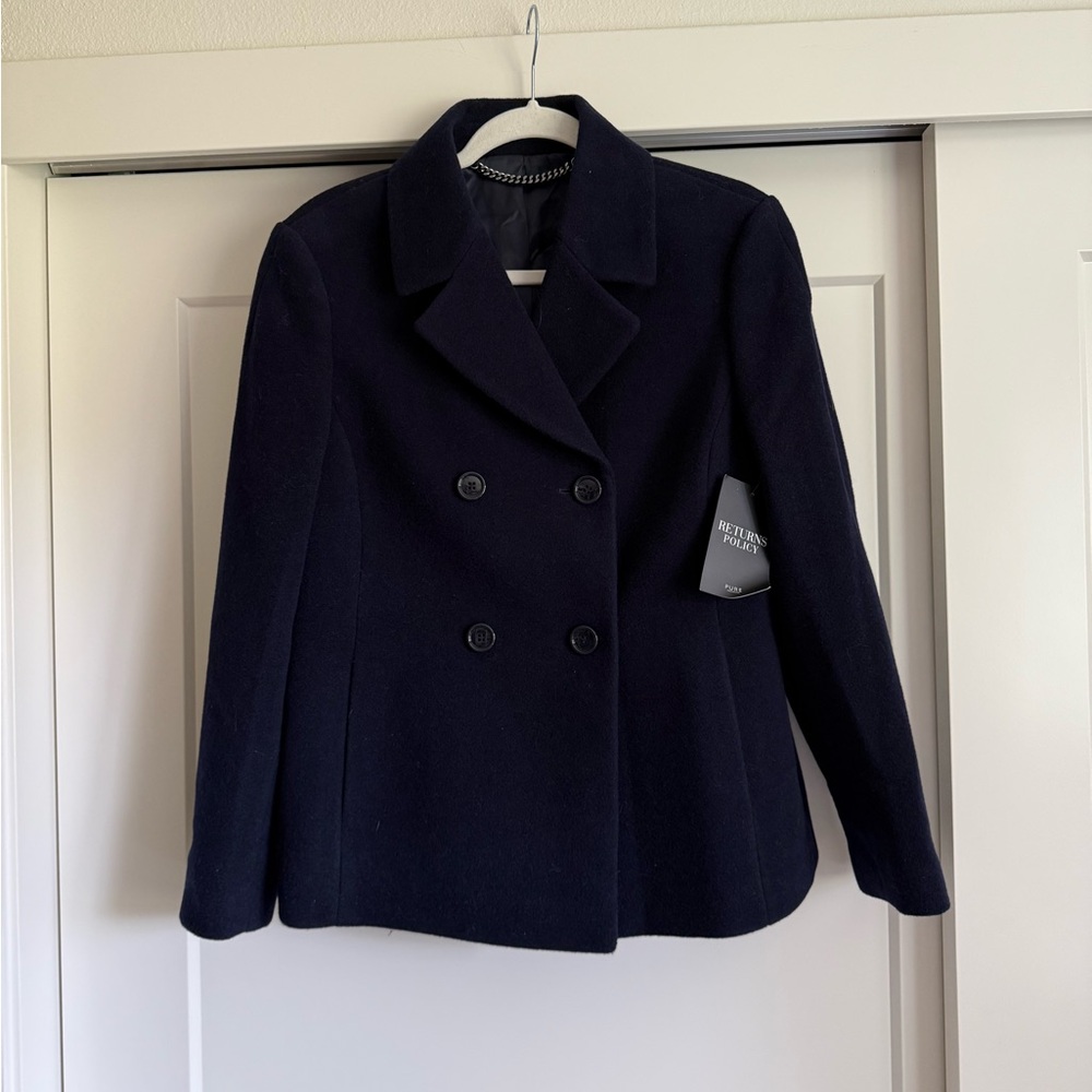 Pure collection Women's Double-Breasted Navy Peacoat 8/10